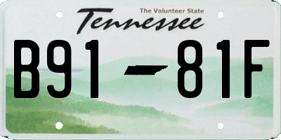 TN license plate B9181F
