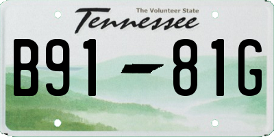 TN license plate B9181G