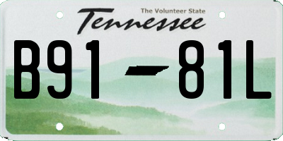 TN license plate B9181L