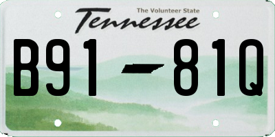TN license plate B9181Q