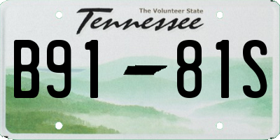 TN license plate B9181S