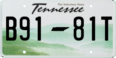 TN license plate B9181T