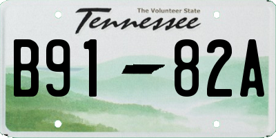 TN license plate B9182A