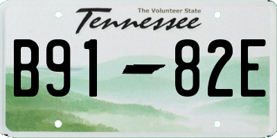 TN license plate B9182E