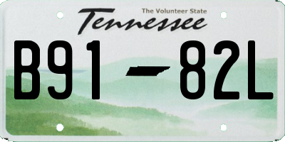 TN license plate B9182L