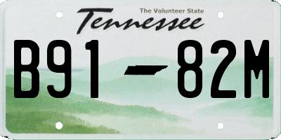 TN license plate B9182M