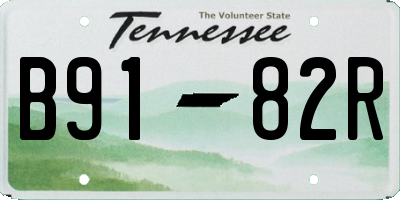 TN license plate B9182R
