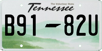TN license plate B9182U