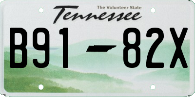 TN license plate B9182X