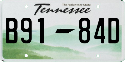 TN license plate B9184D