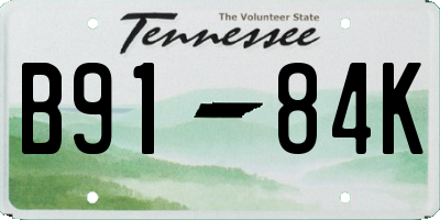 TN license plate B9184K