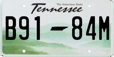 TN license plate B9184M