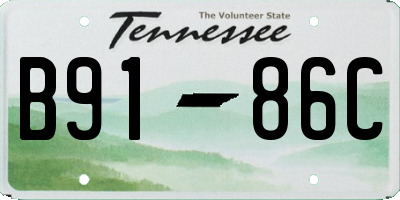 TN license plate B9186C