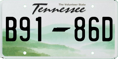TN license plate B9186D