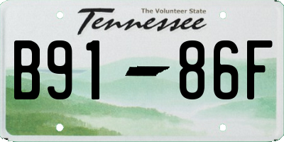 TN license plate B9186F