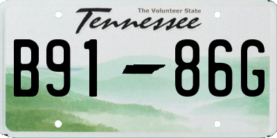 TN license plate B9186G