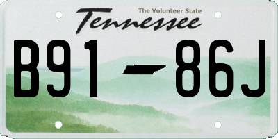 TN license plate B9186J
