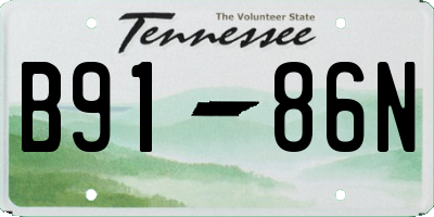TN license plate B9186N