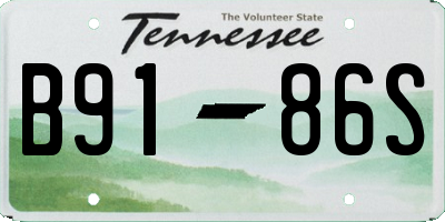 TN license plate B9186S