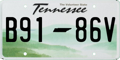 TN license plate B9186V