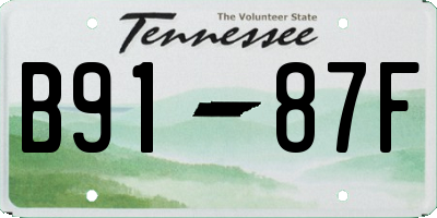 TN license plate B9187F