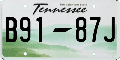 TN license plate B9187J