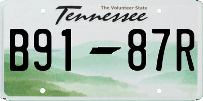 TN license plate B9187R