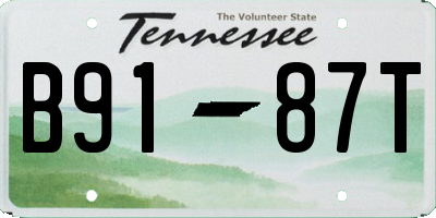 TN license plate B9187T