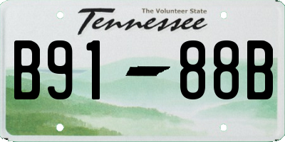 TN license plate B9188B