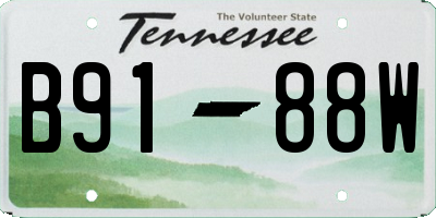 TN license plate B9188W