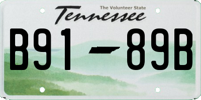 TN license plate B9189B