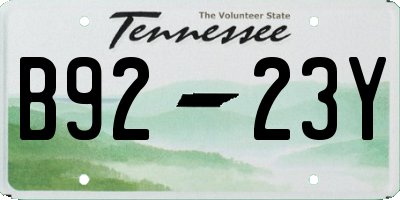TN license plate B9223Y