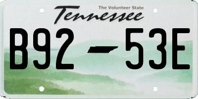 TN license plate B9253E
