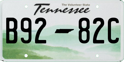 TN license plate B9282C