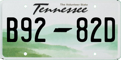 TN license plate B9282D