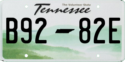 TN license plate B9282E