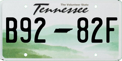 TN license plate B9282F