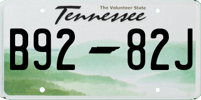 TN license plate B9282J
