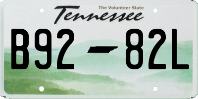 TN license plate B9282L