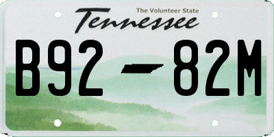 TN license plate B9282M