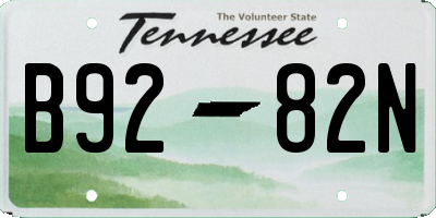TN license plate B9282N