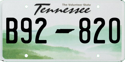 TN license plate B9282O