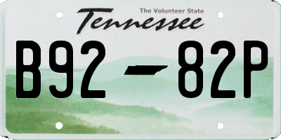 TN license plate B9282P