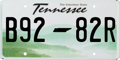 TN license plate B9282R