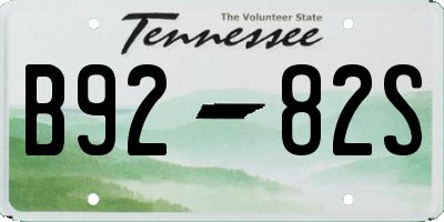 TN license plate B9282S