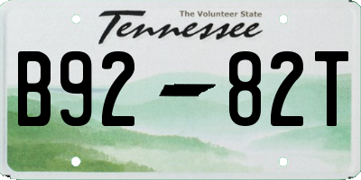 TN license plate B9282T