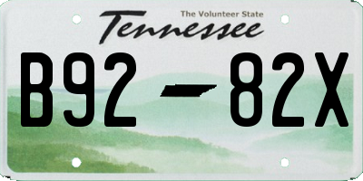 TN license plate B9282X