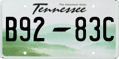 TN license plate B9283C