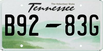 TN license plate B9283G