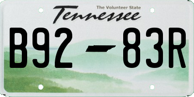 TN license plate B9283R